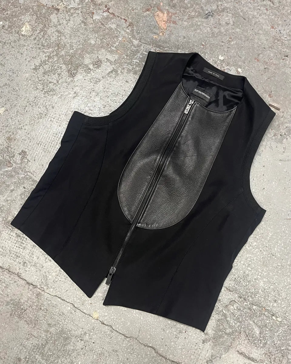 SS2011 Emporio Armani Hybrid Leather Vest (M) 1