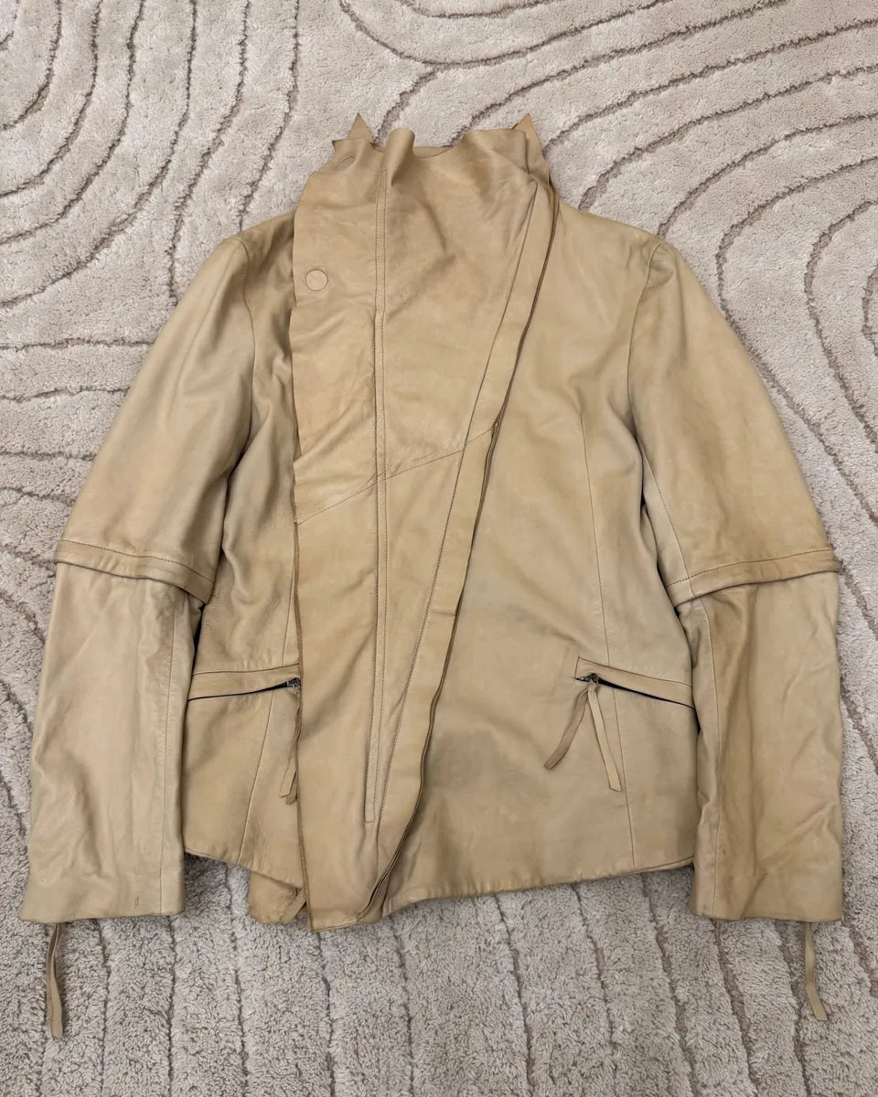 SS2011 Emporio Armani Jedi Biker Leather Jacket FyFLNLz 0