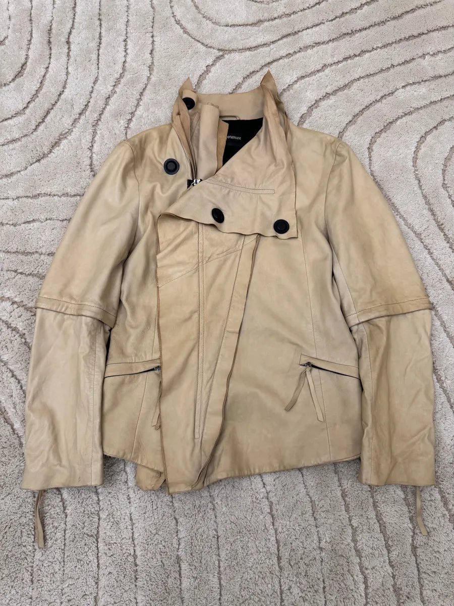 SS2011 Emporio Armani Jedi Biker Leather Jacket FyFLNLz 1