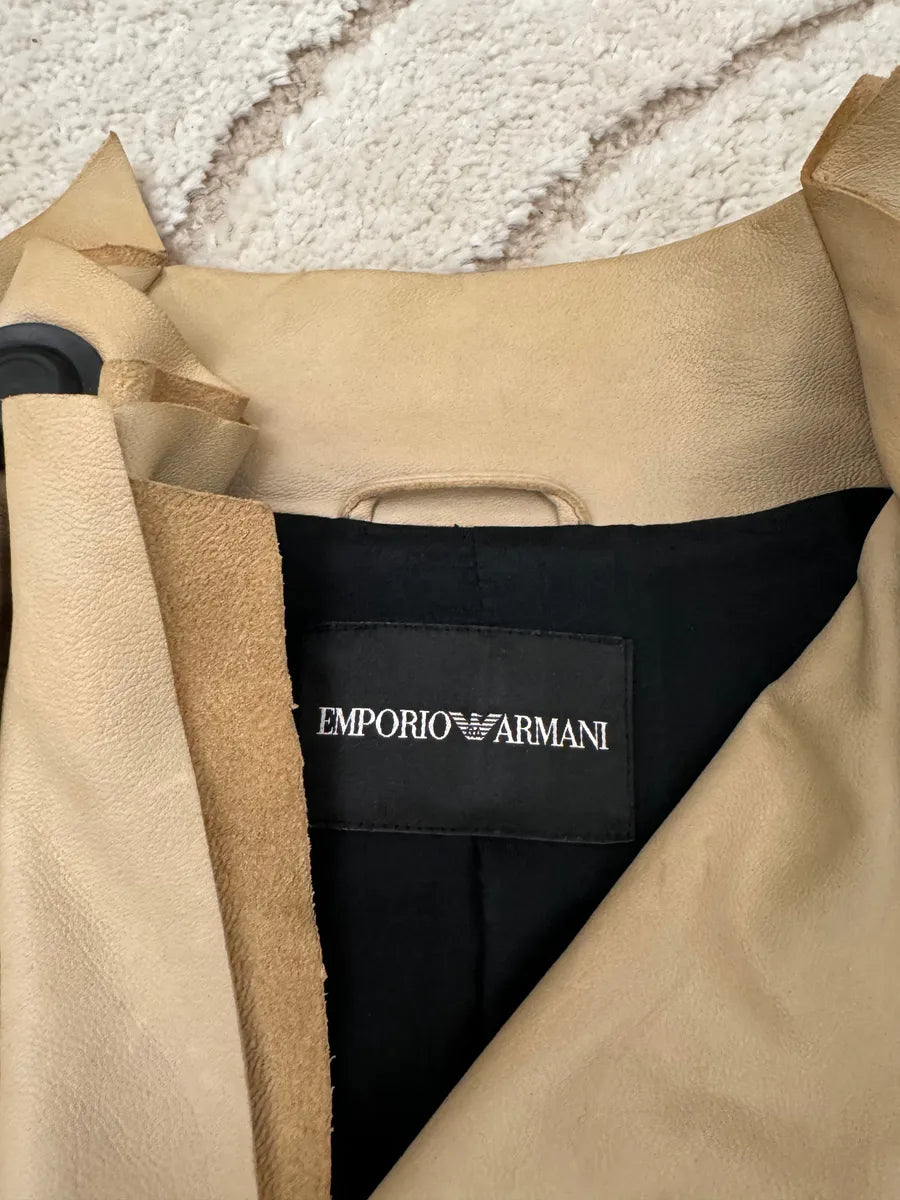 SS2011 Emporio Armani Jedi Biker Leather Jacket FyFLNLz 7