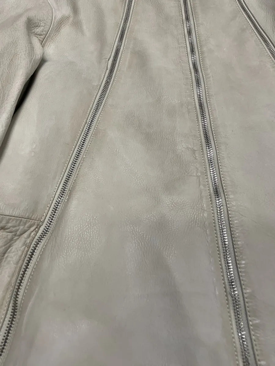 SS2011 Emporio Armani Multi Zips White Detachable Leather Jacket jEqtCcP 11