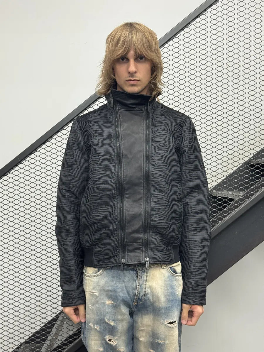 SS2011 Emporio Armani Plissed Asymmetrical Ninja Jacket JYAAYZJ 4