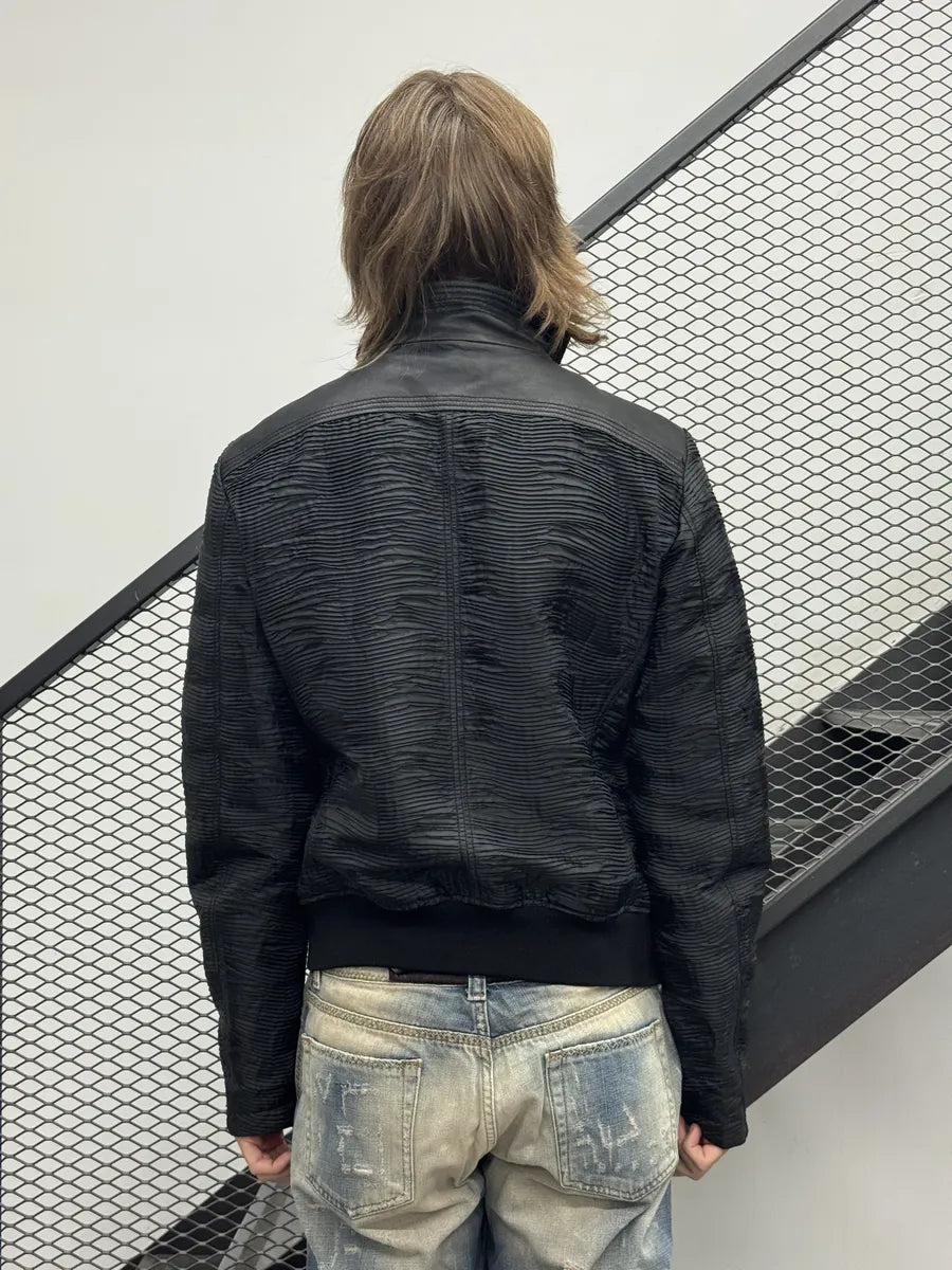 SS2011 Emporio Armani Plissed Asymmetrical Ninja Jacket JYAAYZJ 5