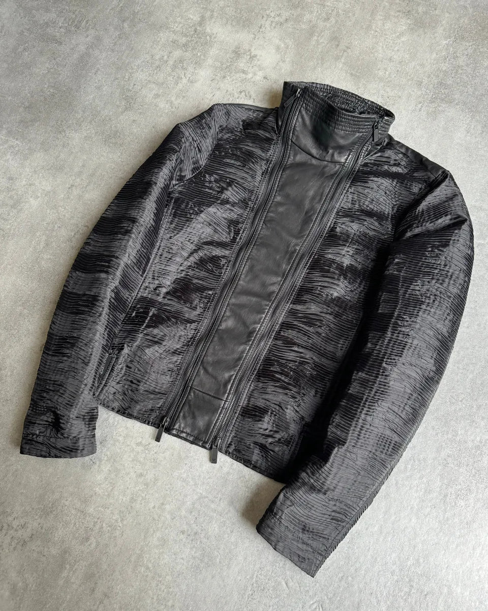 SS2011 Emporio Armani Plissed Hybrid 2-Zip Jacket vAWXXNa 12