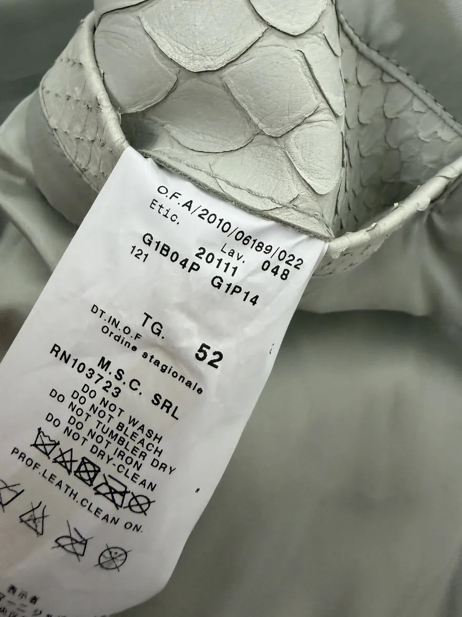 SS2011 Emporio Armani Python Embossed White Leather Jacket jKMFJXd 9