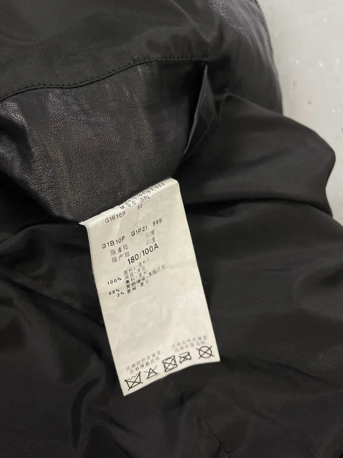 SS2011 Emporio Armani Structured Black Leather Multi Zip Jacket IoQUmxJ 10