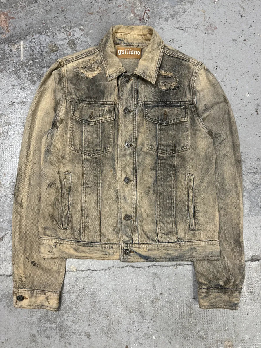 SS2011 Galliano Dirty Distressed Denim Jacket YlxpiVu 0