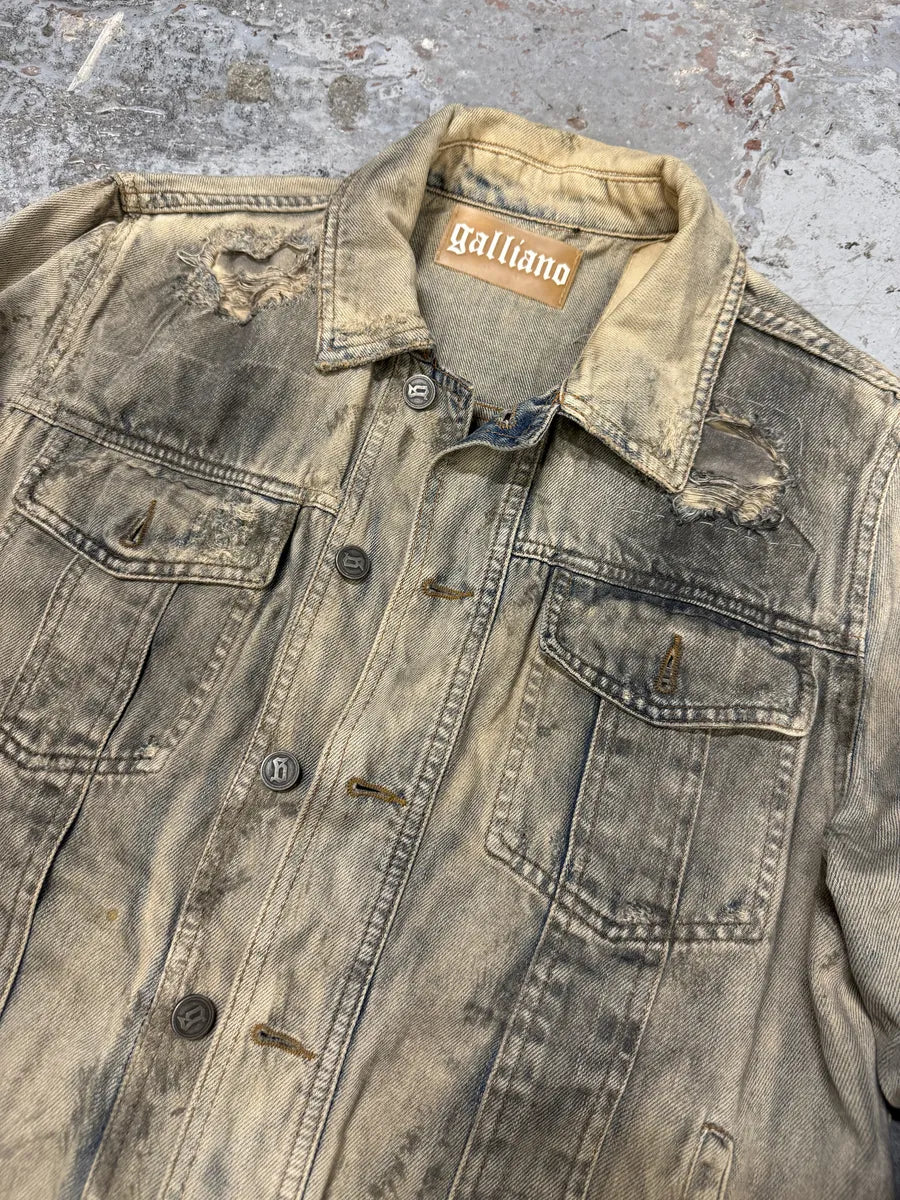 SS2011 Galliano Dirty Distressed Denim Jacket YlxpiVu 11