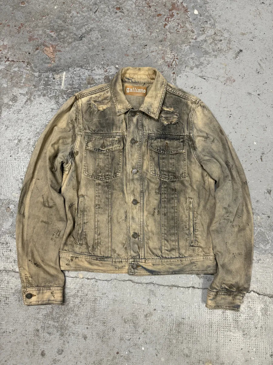 SS2011 Galliano Dirty Distressed Denim Jacket YlxpiVu 3