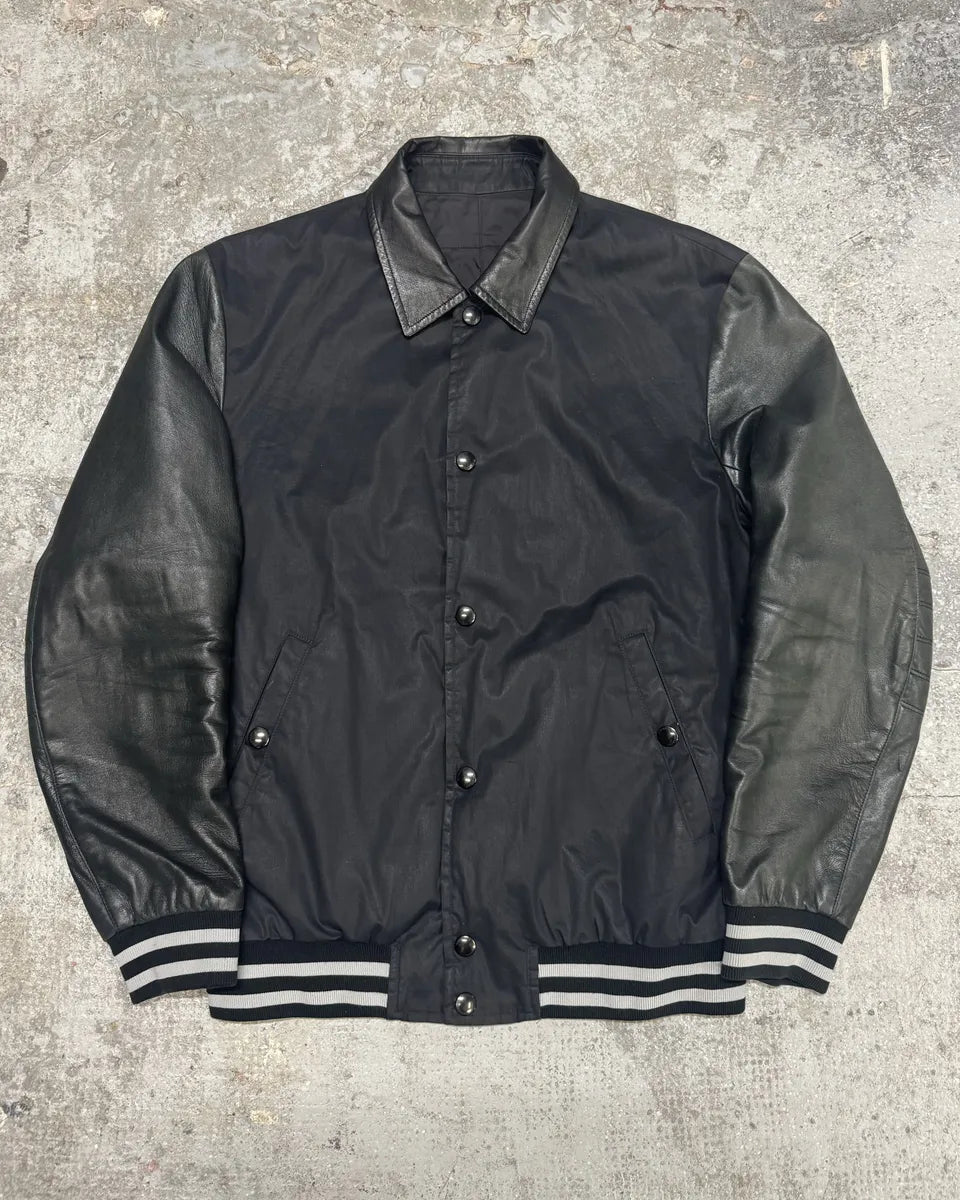 SS2011 Givenchy Black Hybrid Nylon Leather Buttoned Jacket jteMFKB 0