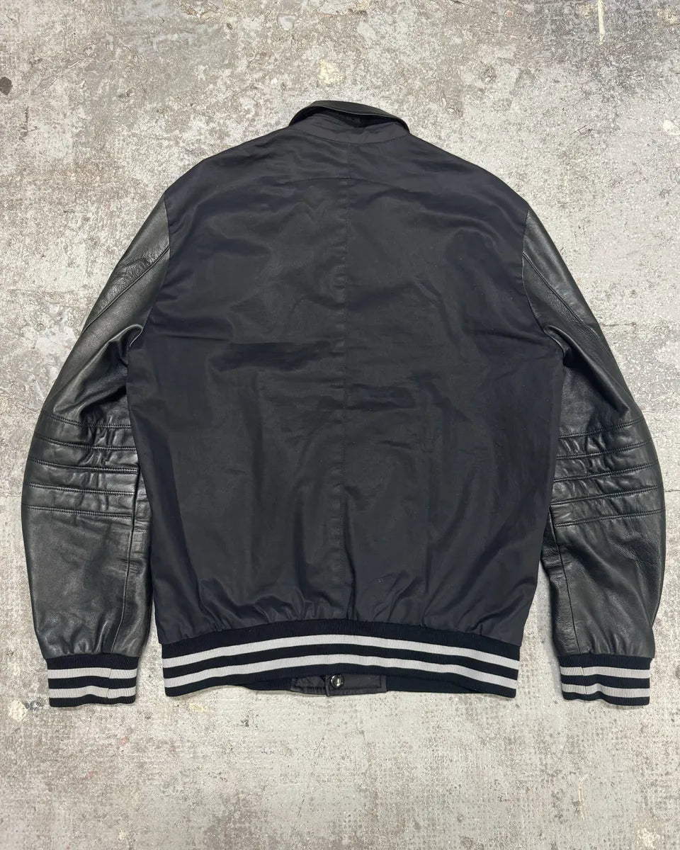 SS2011 Givenchy Black Hybrid Nylon Leather Buttoned Jacket jteMFKB 1