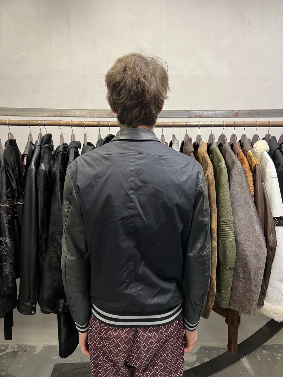 SS2011 Givenchy Black Hybrid Nylon Leather Buttoned Jacket jteMFKB 3