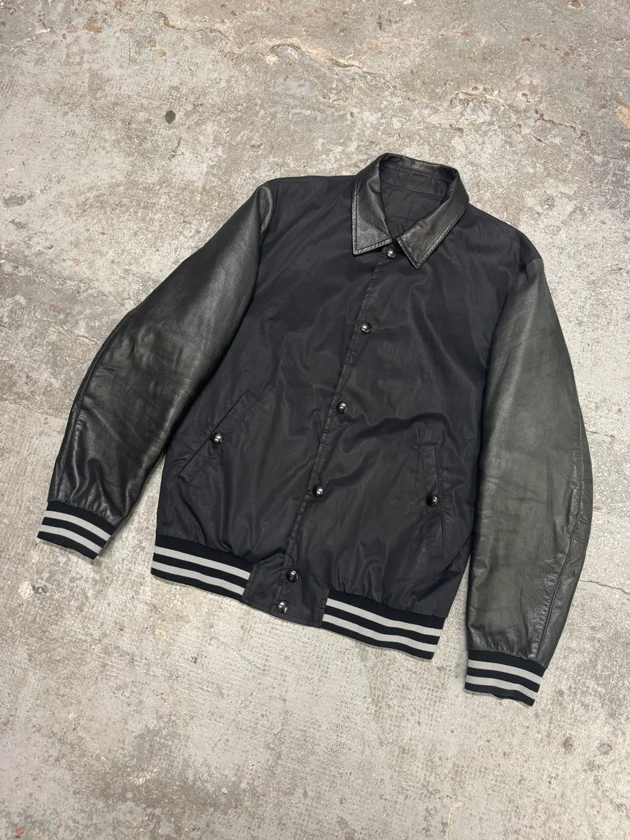 SS2011 Givenchy Black Hybrid Nylon Leather Buttoned Jacket jteMFKB 7