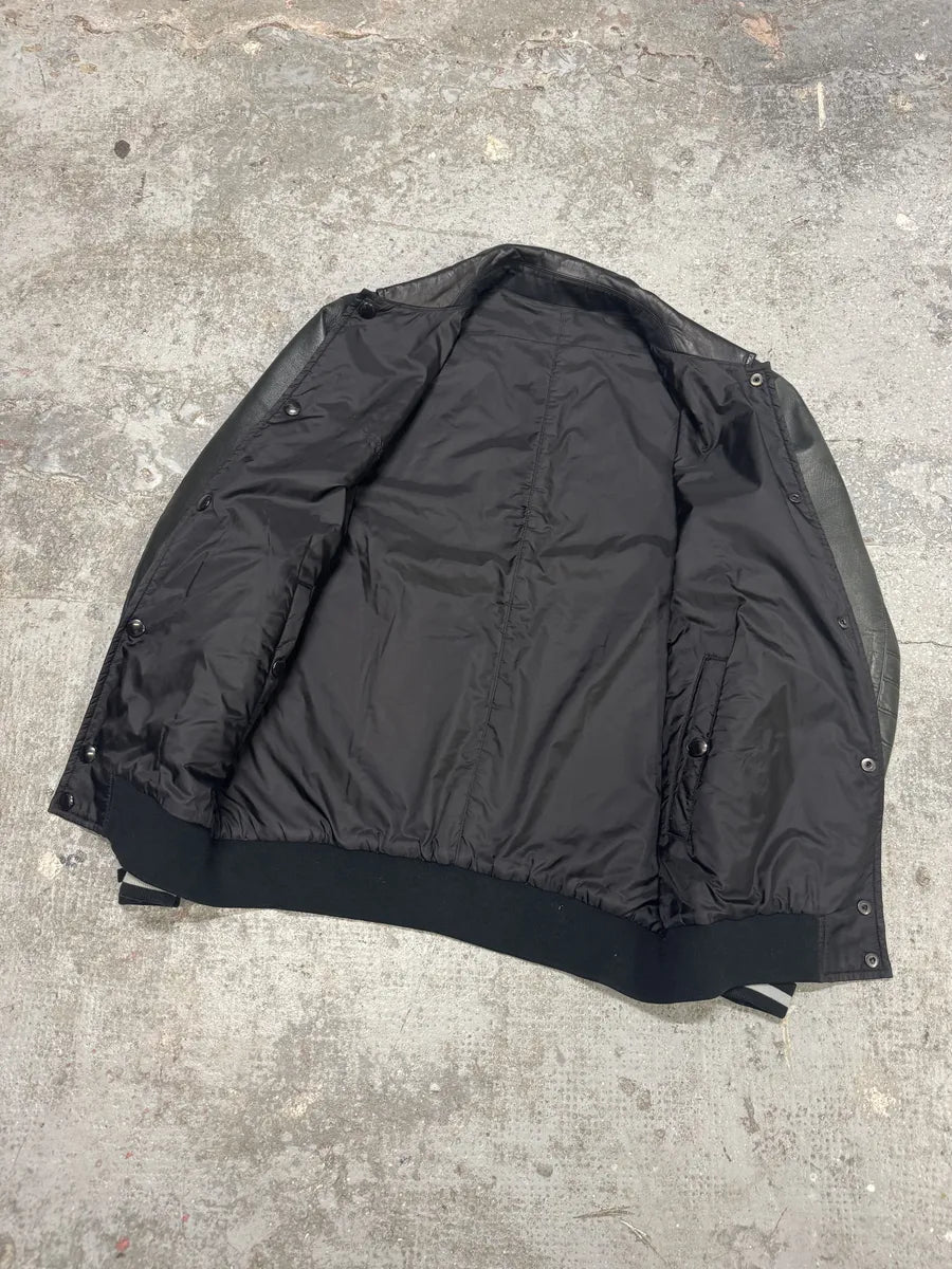 SS2011 Givenchy Black Hybrid Nylon Leather Buttoned Jacket jteMFKB 8