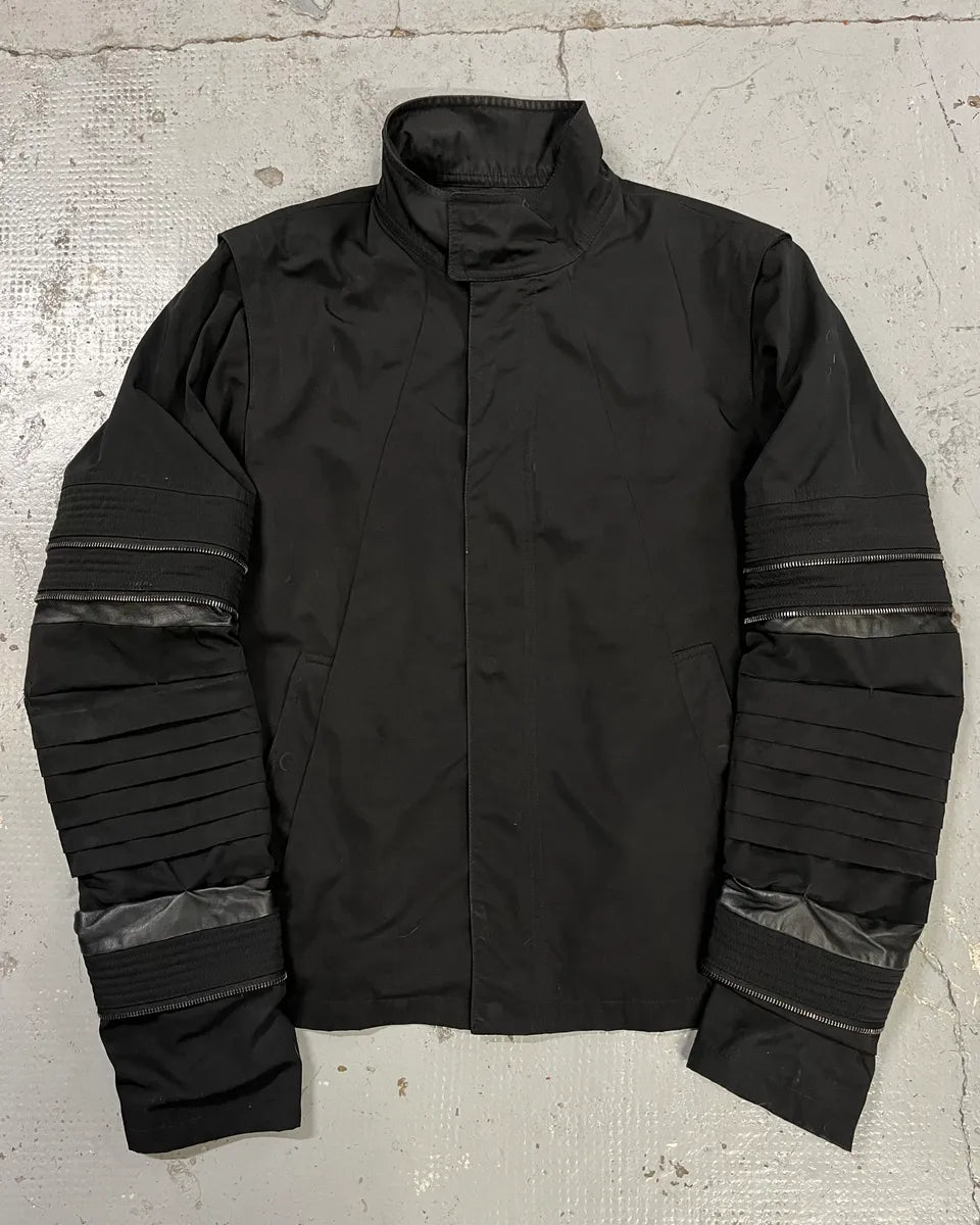 SS2011 Givenchy Black Nylon Moto Zip Sleeve Bomber Jacket by Riccardo Tisci pSygYvN 0