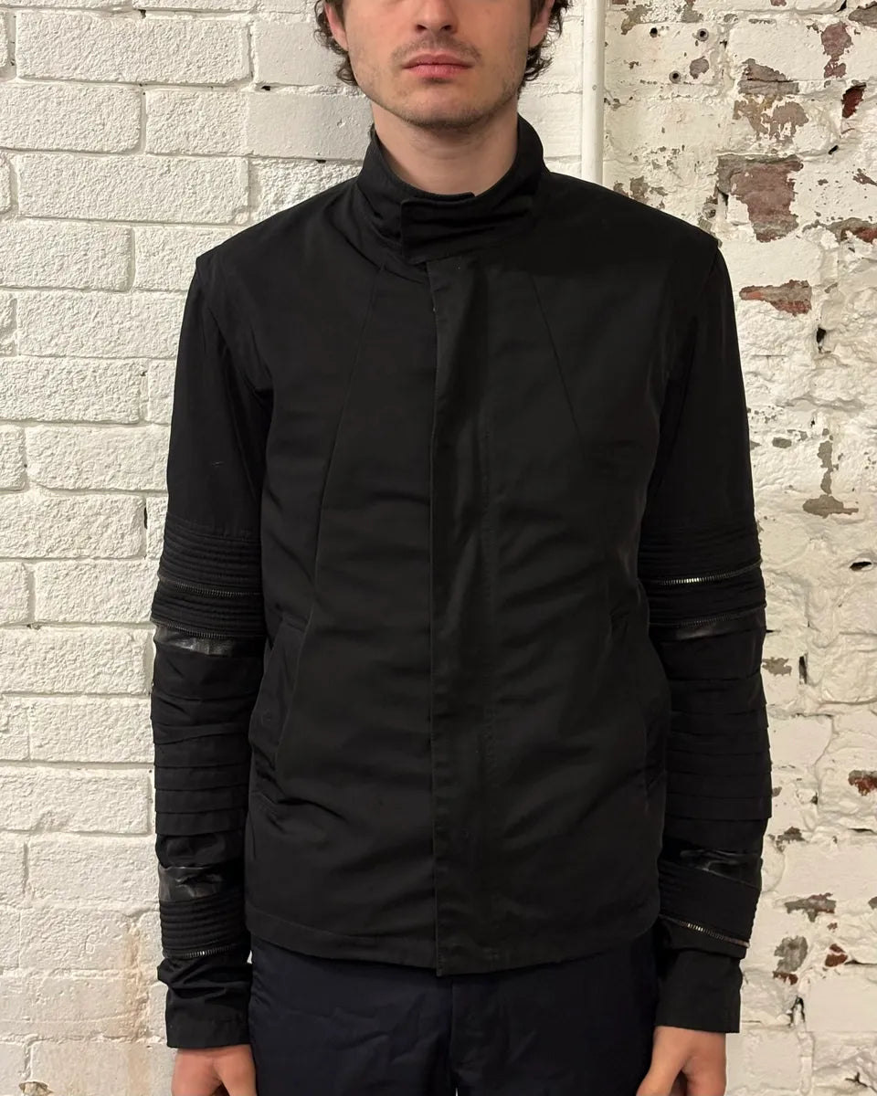 SS2011 Givenchy Black Nylon Moto Zip Sleeve Bomber Jacket by Riccardo Tisci pSygYvN 1
