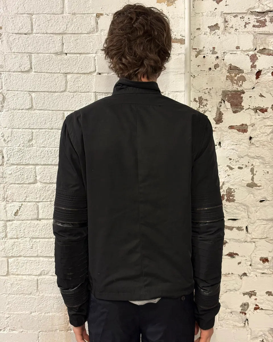 SS2011 Givenchy Black Nylon Moto Zip Sleeve Bomber Jacket by Riccardo Tisci pSygYvN 2