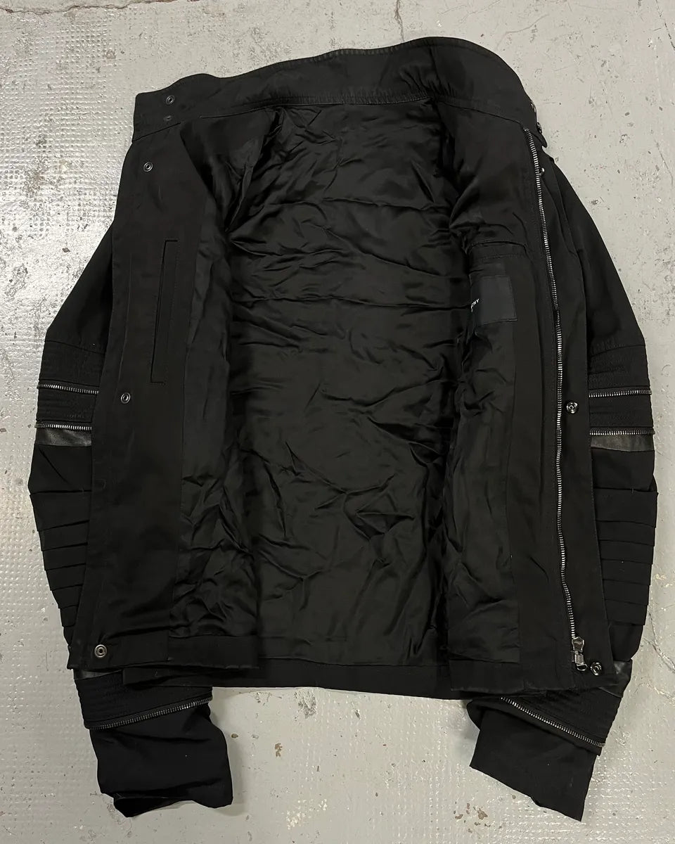 SS2011 Givenchy Black Nylon Moto Zip Sleeve Bomber Jacket by Riccardo Tisci pSygYvN 7