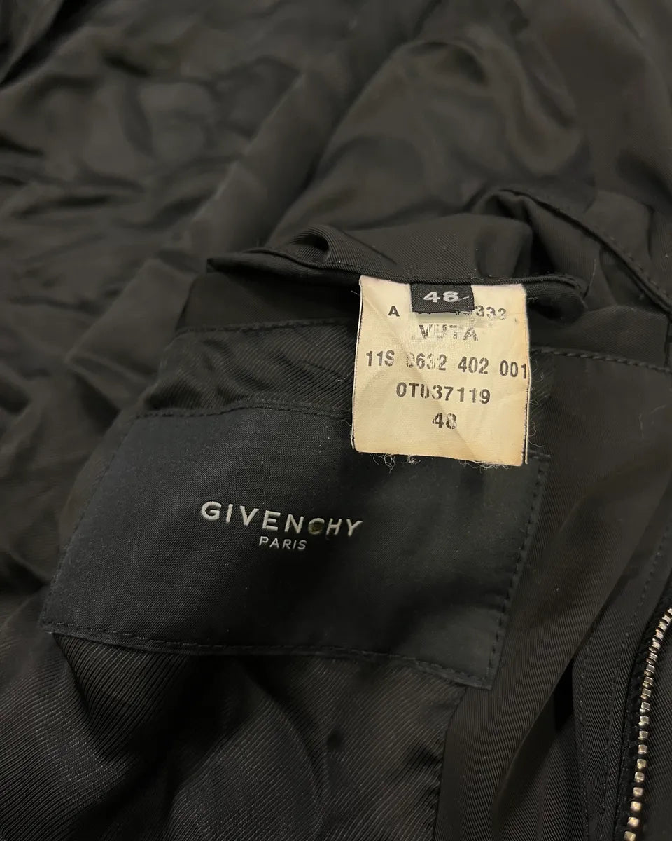 SS2011 Givenchy Black Nylon Moto Zip Sleeve Bomber Jacket by Riccardo Tisci pSygYvN 8