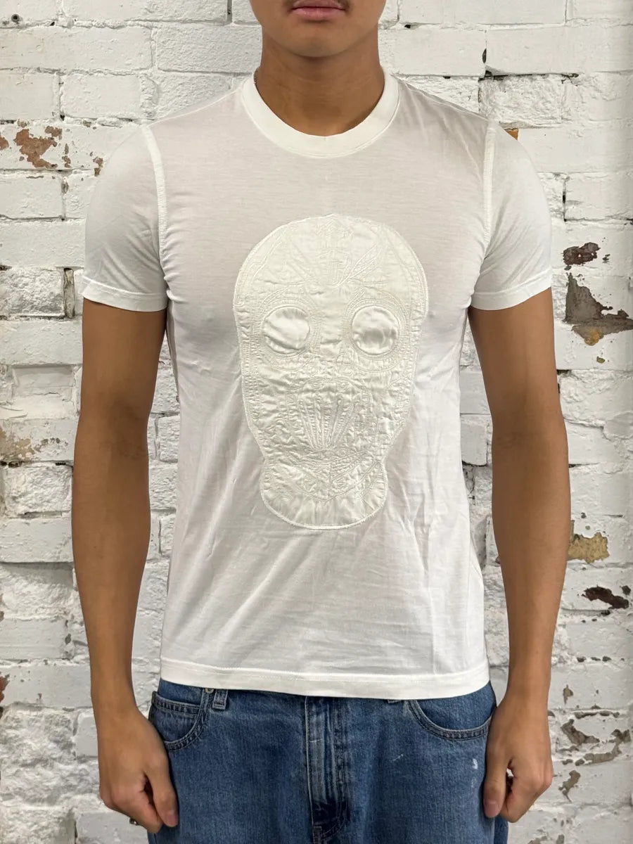 SS2011 Givenchy Embroided Mask White T-Shirt bWSEHsL 0