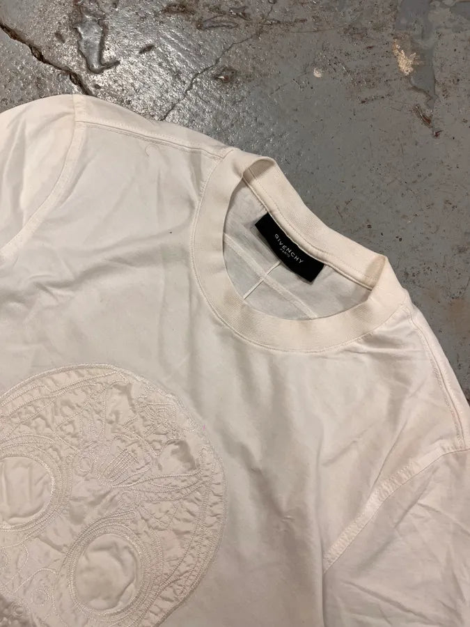 SS2011 Givenchy Embroided Mask White T-Shirt bWSEHsL 4