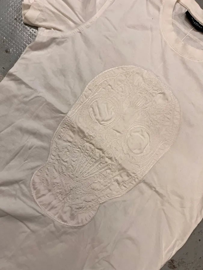 SS2011 Givenchy Embroided Mask White T-Shirt bWSEHsL 6