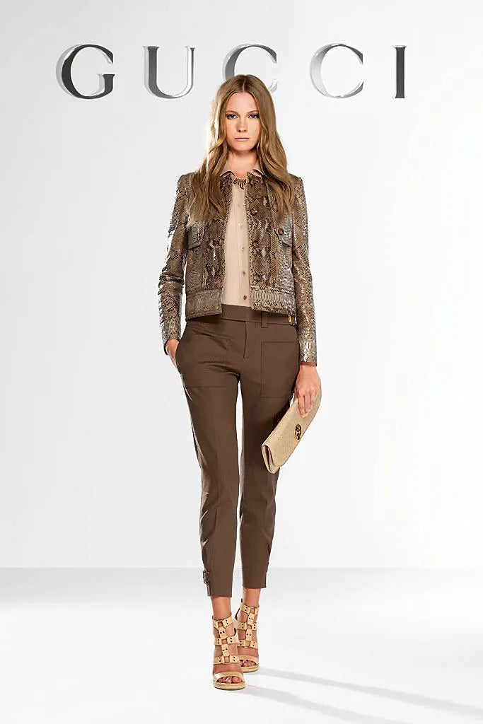 SS2011 Gucci Beige Python Leather Jacket by Frida Giannini TUFpZUS 1
