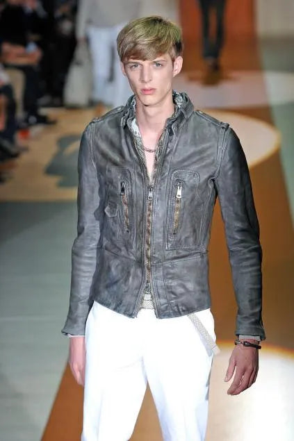SS2011 Gucci Brown Leather Tribal Fantasy Back Jacket by Frida Giannini xjldWdj 1