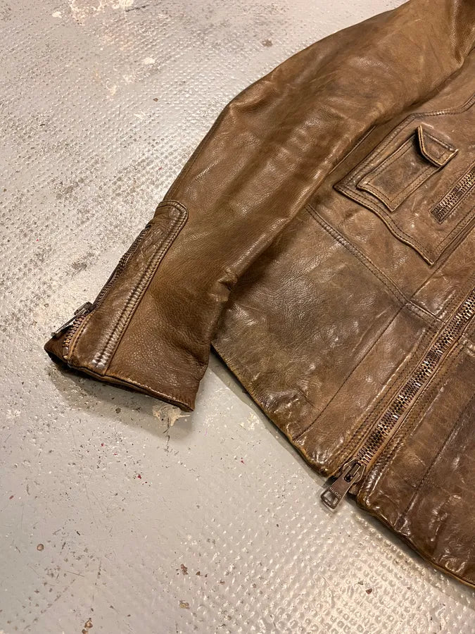 SS2011 Gucci Brown Leather Tribal Fantasy Back Jacket by Frida Giannini xjldWdj 5