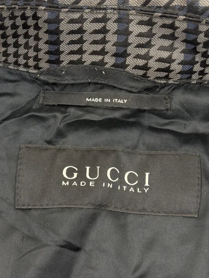 SS2011 Gucci Grey Wool Houndstooth Quilted Bomber by Frida Giannini RZcRLfy 11