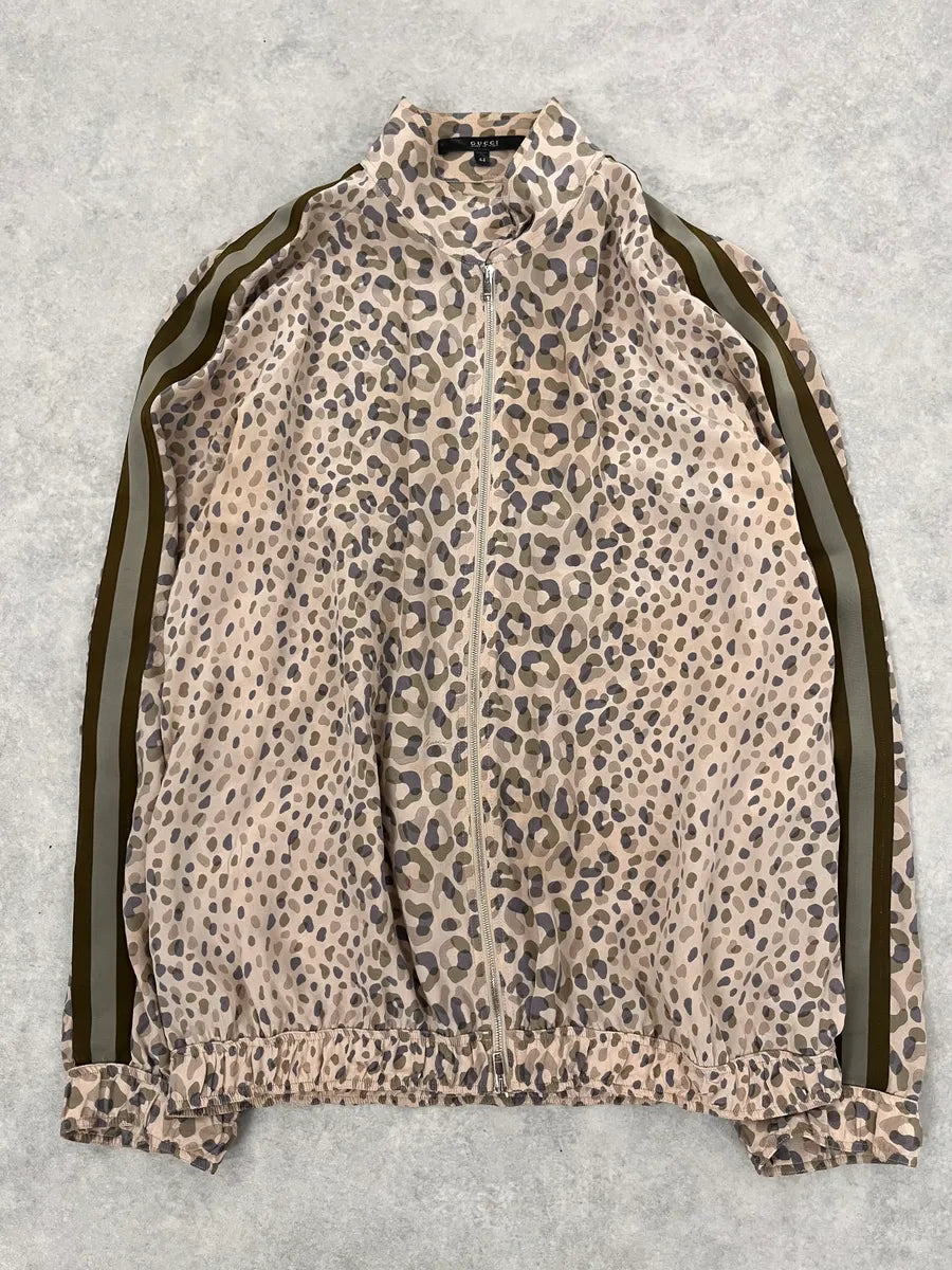 SS2011 Gucci Leopard Camo White Silk Jacket VUcBvbZ 0