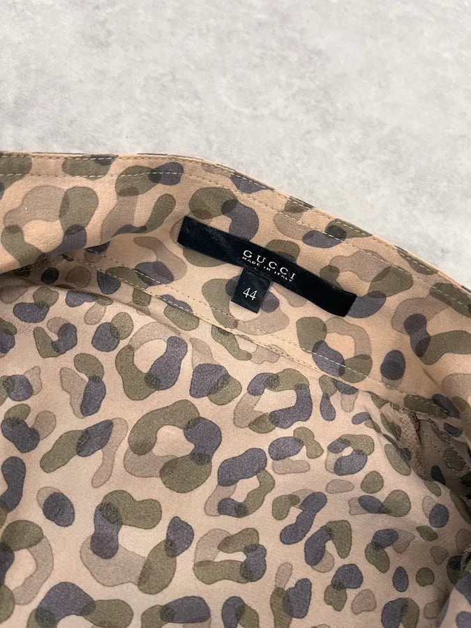 SS2011 Gucci Leopard Camo White Silk Jacket VUcBvbZ 8