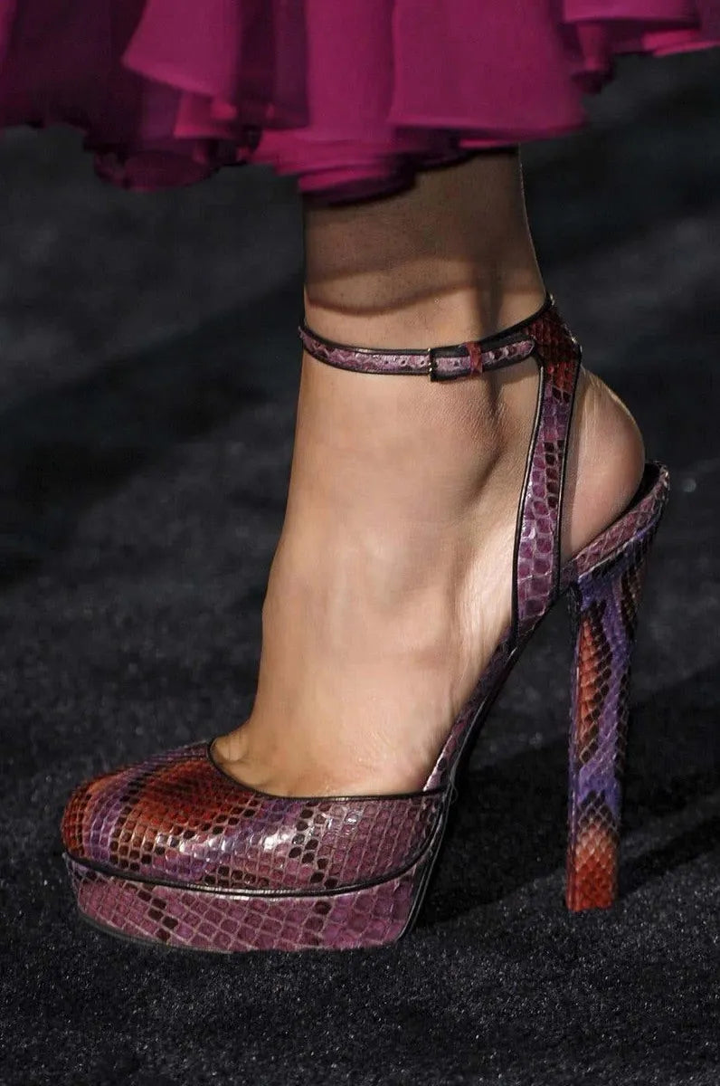 SS2011 Gucci Violet Python Leather Peep Heels by Frida Giannini OijKtRw 1