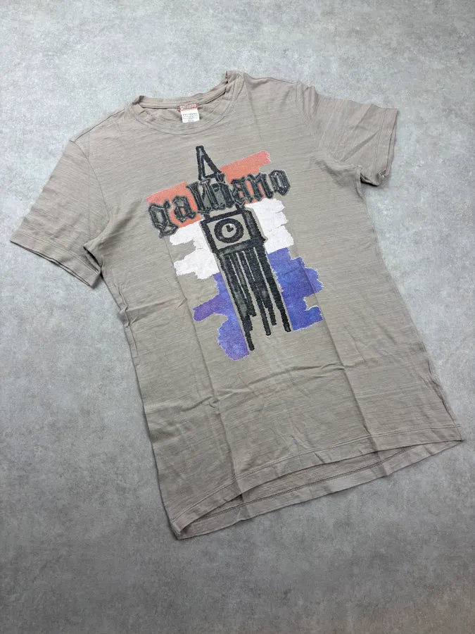 SS2011 John Galliano Beige Propaganda Tower T-Shirt fgMhEOS 3