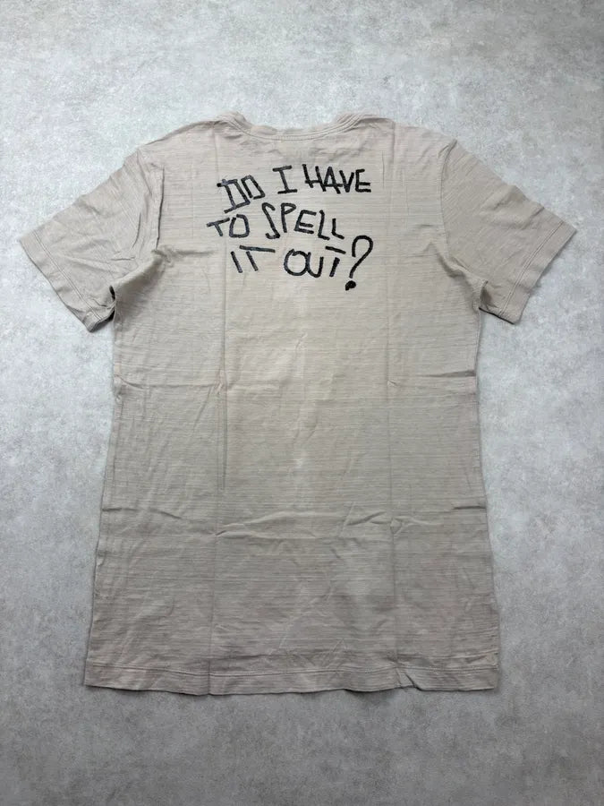 SS2011 John Galliano Beige Propaganda Tower T-Shirt fgMhEOS 5