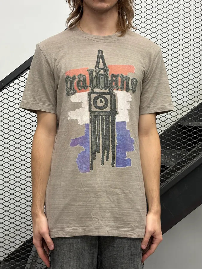 SS2011 John Galliano Beige Propaganda Tower T-Shirt fgMhEOS 1