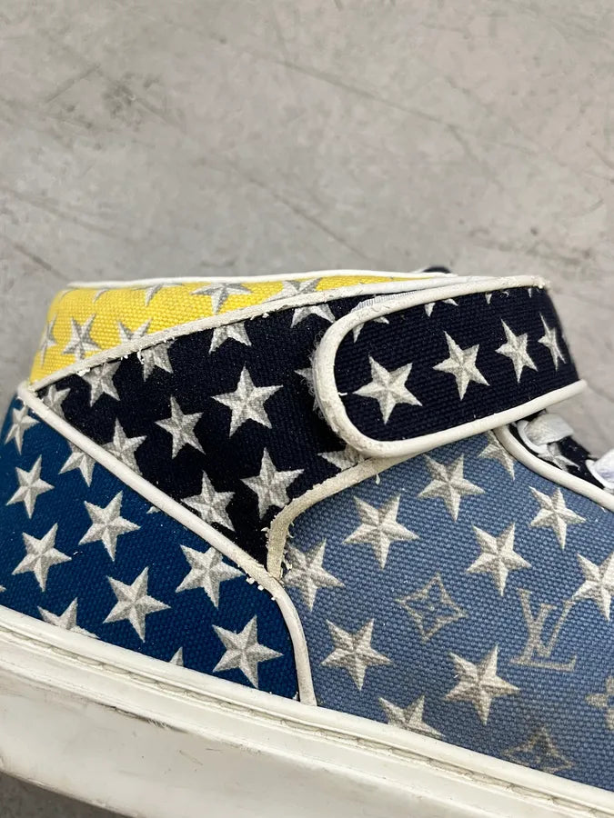 SS2011 Louis Vuitton Stars Yellow & Blue Low Sneakers rknCqzW 3