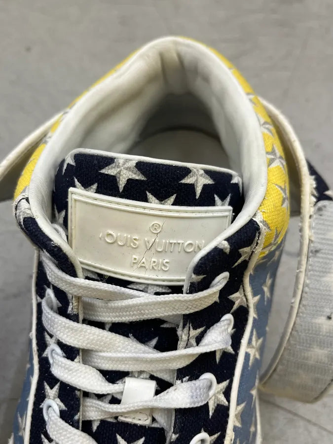 SS2011 Louis Vuitton Stars Yellow & Blue Low Sneakers rknCqzW 6