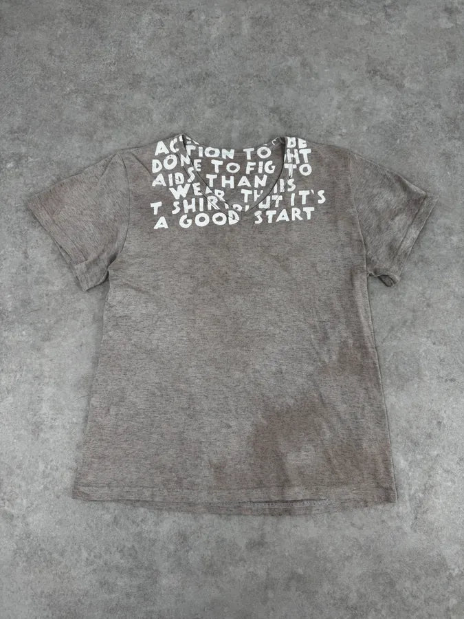 SS2011 Maison Margiela Beige Poeme V Neck T-Shirt eXendFd 0