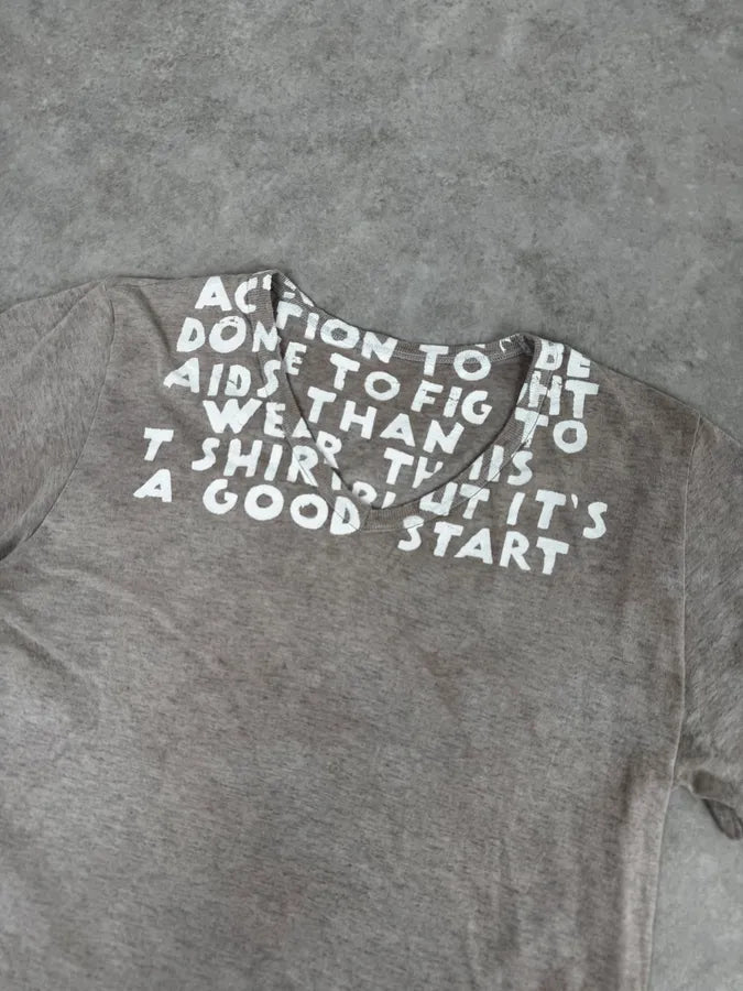 SS2011 Maison Margiela Beige Poeme V Neck T-Shirt eXendFd 4