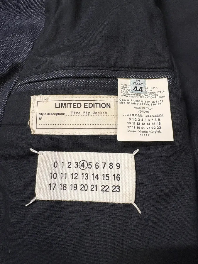 SS2011 Maison Margiela Blue 5 Zip Denim Jacket (M) vBGOpfO 8