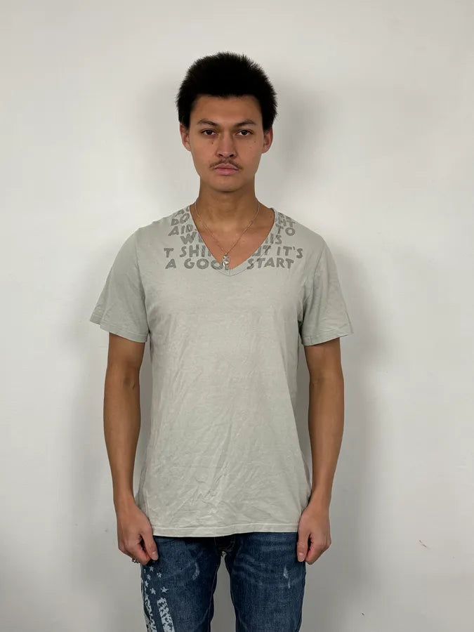 SS2011 Maison Margiela Grey V Neck T-Shirt zNBMtCq 1