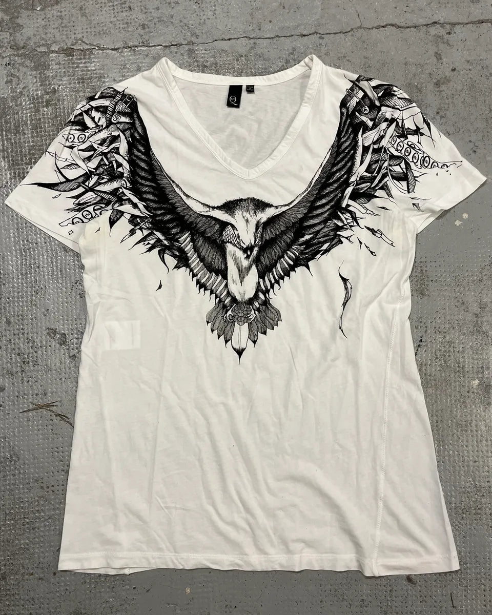 SS2011 McQueen White Eagle Bird T-Shirt olWTTAS 0