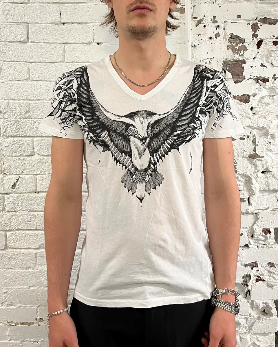 SS2011 McQueen White Eagle Bird T-Shirt olWTTAS 1