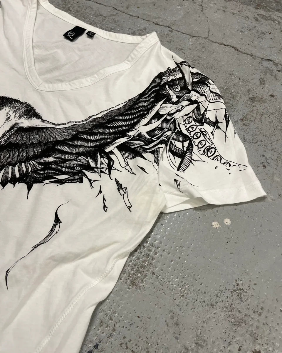 SS2011 McQueen White Eagle Bird T-Shirt olWTTAS 5