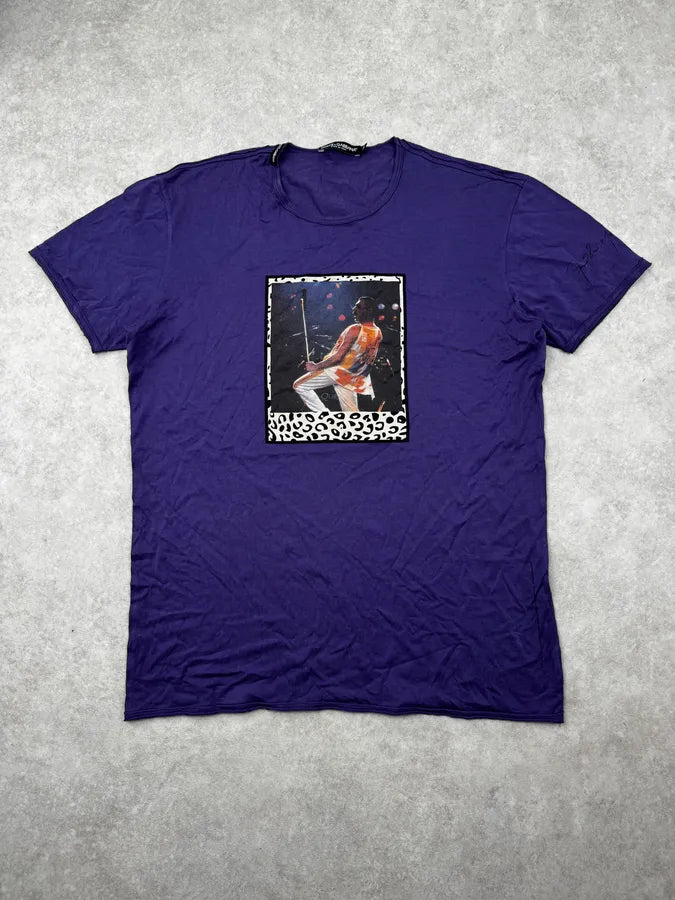 SS2011 Dolce & Gabbana Purple Freddie Mercury T-Shirt iNcQKFi 0
