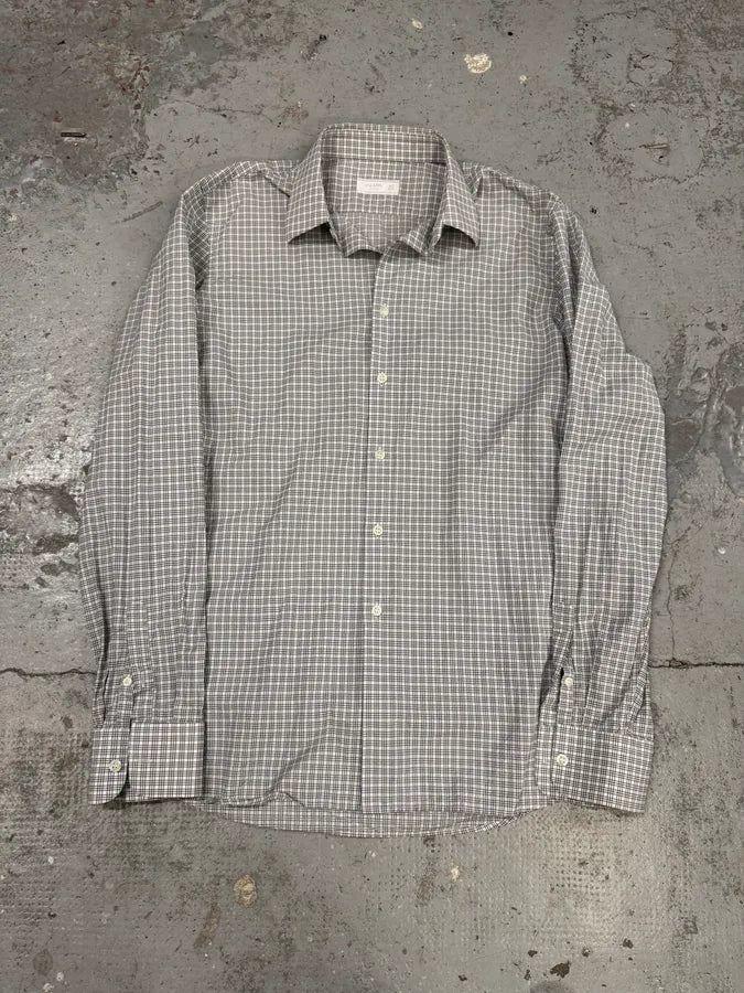 SS2011 Prada Grey Checkered Shirt rqUcPfP 0