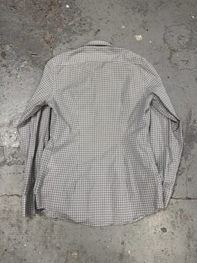 SS2011 Prada Grey Checkered Shirt rqUcPfP 3