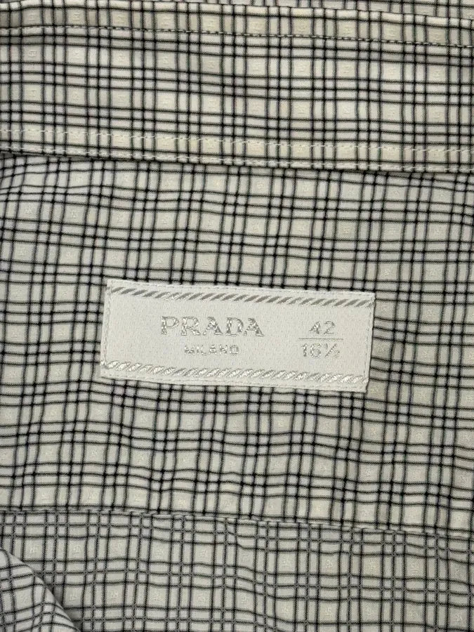 SS2011 Prada Grey Checkered Shirt rqUcPfP 6