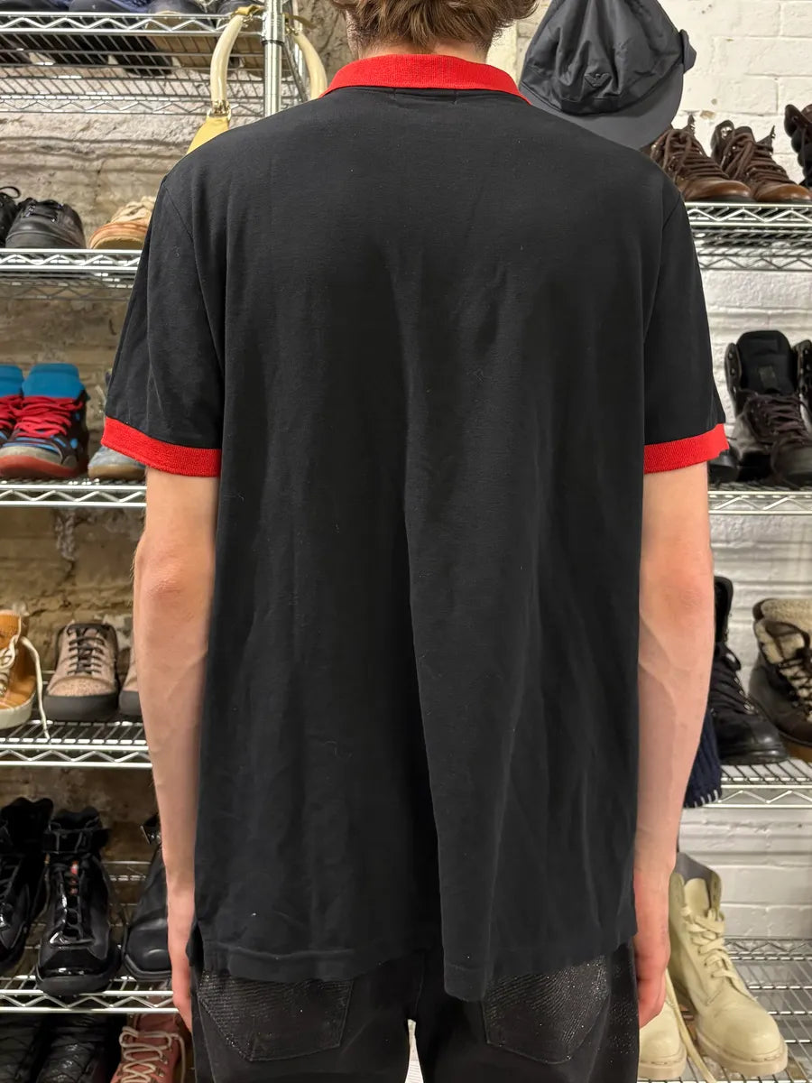 SS2011 Prada Devil Red & Black Signature Polo Shirt (S/M) vVLFcgj 2